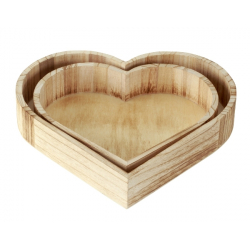 Wooden bowl "HEART" (set: 2...