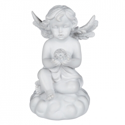 Sitting Angel with LED in...