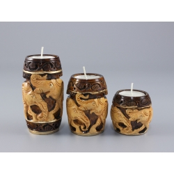 Indian Carved Candle Holders