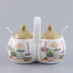 Sugar Bowl with 2 Covers