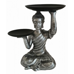 Buddha Sitting with Two Plates