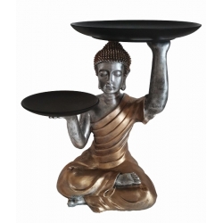 Buddha Sitting with Two Plates