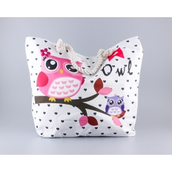 Beach bag with zipper "Owls"