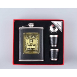 Gift set with plated flask