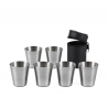 Material: stainless steel, imitation leather
Package contents:
6 pcs metal cup 30 ml
1 pc imitation leather case
Product dimensions (cm): 4 x 7
Product weight: +/- 85 g
Made in China